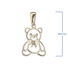 Подвеска из желтого золота с бриллиантом