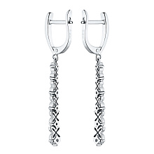 Серьги из белого золота c бриллиантами