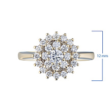 Кольцо из красного золота c бриллиантами