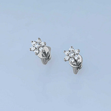 Пусеты из белого золота c бриллиантами