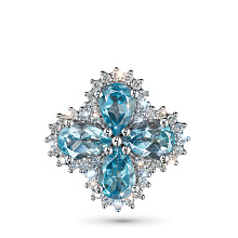 Подвеска из комбинированного золота с и топазами и бриллиантами