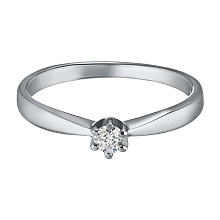 Кольцо из серебра с бриллиантом