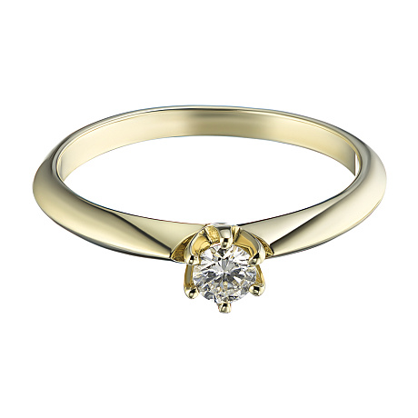 Помолвочное кольцо из желтого золота с бриллиантом