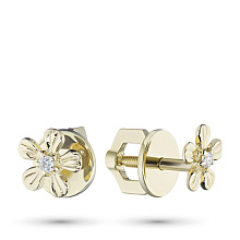 Пусеты из желтого золота с бриллиантами