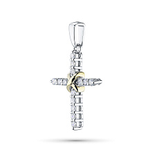 Подвеска из комбинированного золота с бриллиантами