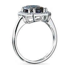 Кольцо из комбинированного золота с и хромдиопсидом и бриллиантами