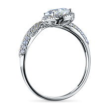 Классическое кольцо из белого золота c бриллиантами