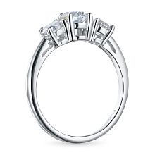 Классическое кольцо из белого золота c бриллиантами