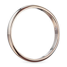 Обручальное кольцо из красного золота с бриллиантом