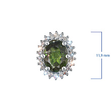Подвеска из комбинированного золота с и хромдиопсидом и бриллиантами