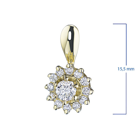 Подвеска из желтого золота с бриллиантами