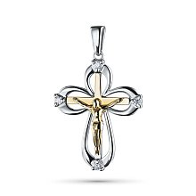 Подвеска из комбинированного золота с бриллиантами