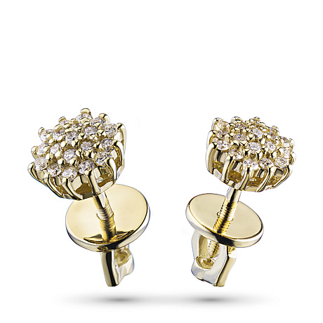 Пусеты из желтого золота