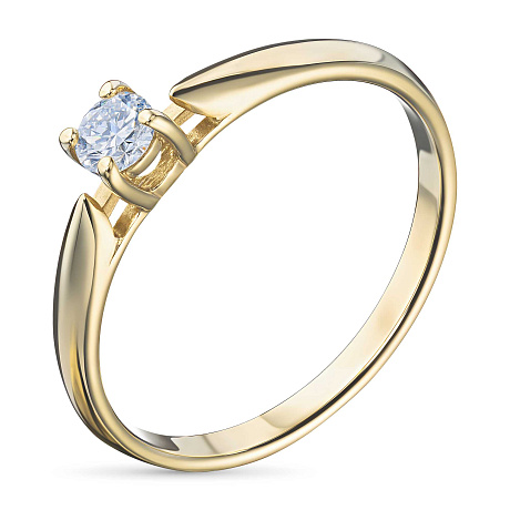 Помолвочное кольцо из желтого золота с бриллиантом