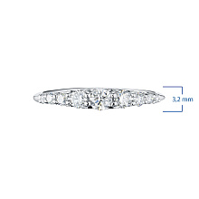 Классическое кольцо из белого золота с бриллиантами