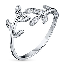 Классическое кольцо из белого золота с бриллиантами