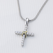 Подвеска из комбинированного золота с бриллиантами