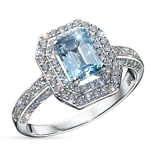 Кольцо из комбинированного золота с и топазом и бриллиантами