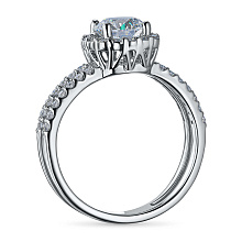 Классическое кольцо из белого золота c бриллиантами