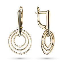 Серьги из желтого золота с бриллиантами