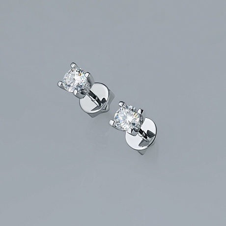 Пусеты из белого золота