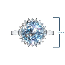 Кольцо из комбинированного золота с и топазом и бриллиантами