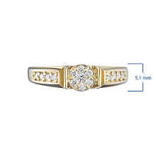 Классическое кольцо из желтого золота c бриллиантами