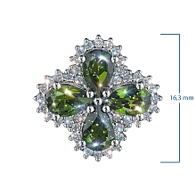 Подвеска из комбинированного золота с и хромдиопсидами и бриллиантами