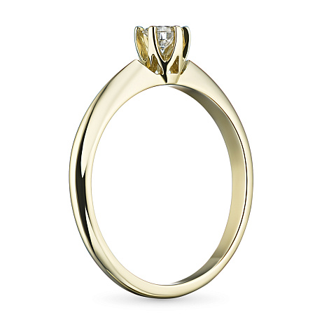 Помолвочное кольцо из желтого золота с бриллиантом