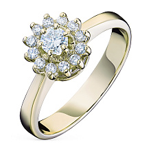 Кольцо из желтого золота c бриллиантами