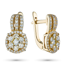 Серьги из желтого золота с бриллиантами