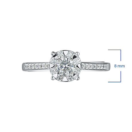 Кольцо из белого золота с бриллиантами