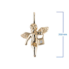 Подвеска из желтого золота с бриллиантом