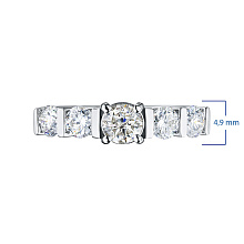 Классическое кольцо из белого золота с бриллиантами