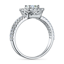 Классическое кольцо из белого золота c бриллиантами