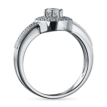 Классическое кольцо из белого золота c бриллиантами