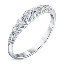 Классическое кольцо из белого золота с бриллиантами