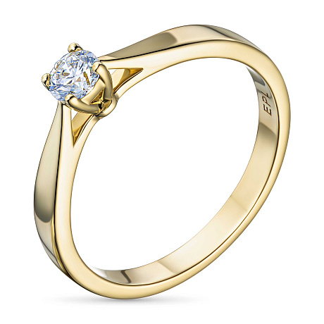 Помолвочное кольцо из желтого золота с бриллиантом
