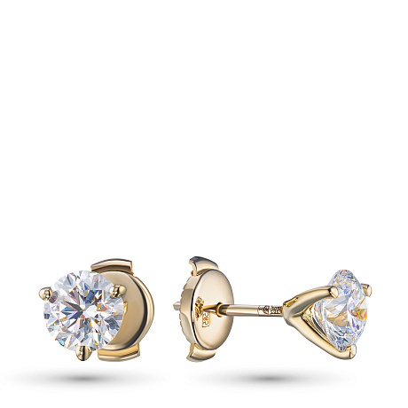 Пусеты из желтого золота