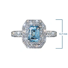 Кольцо из комбинированного золота с и топазом и бриллиантами