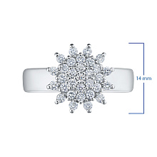 Кольцо из комбинированного золота с бриллиантами