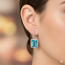 Серьги из комбинированного золота с и топазами и бриллиантами