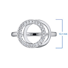 Классическое кольцо из белого золота с бриллиантами