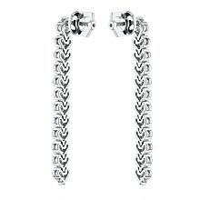 Пусеты из белого золота c бриллиантами