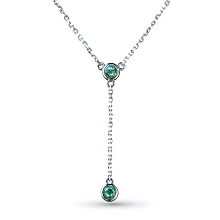 Колье из серебра с изумрудами и бриллиантами