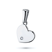 Подвеска из белого золота с бриллиантом