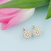 Серьги из желтого золота c бриллиантами