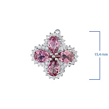 Серьги из белого золота с бриллиантами и турмалинами