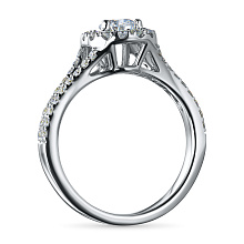 Классическое кольцо из белого золота c бриллиантами