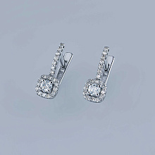 Серьги из белого золота c бриллиантами
